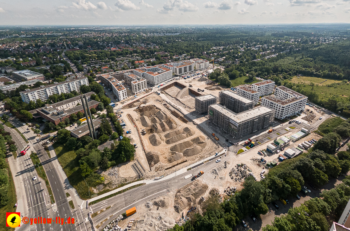 07.06.2023 - Aktuelle Luftbilder aus dem Alexisquartier und Pandion Verde in Neuperlach in München